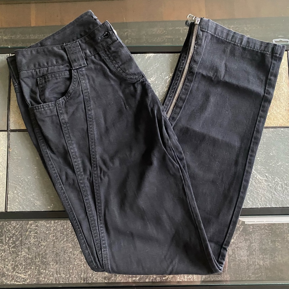 Dolce & Gabbana Black Cotton Zipper Leg Pants Italy
